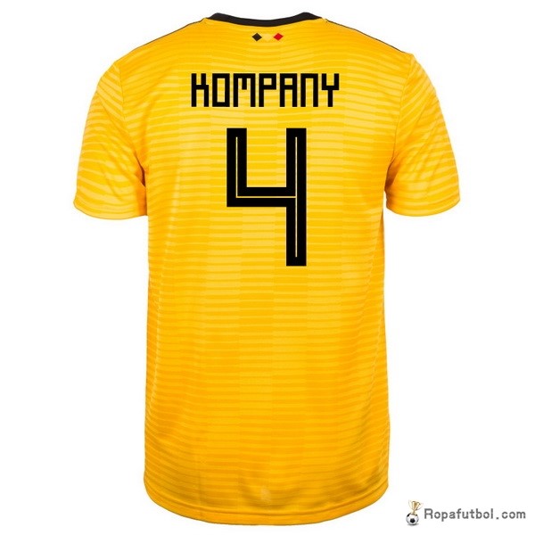 Camiseta Belgica Replica Segunda Ropa Kompany 2018 Amarillo